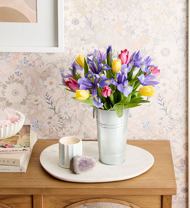 Fanciful Spring Tulip & Iris Bouquet