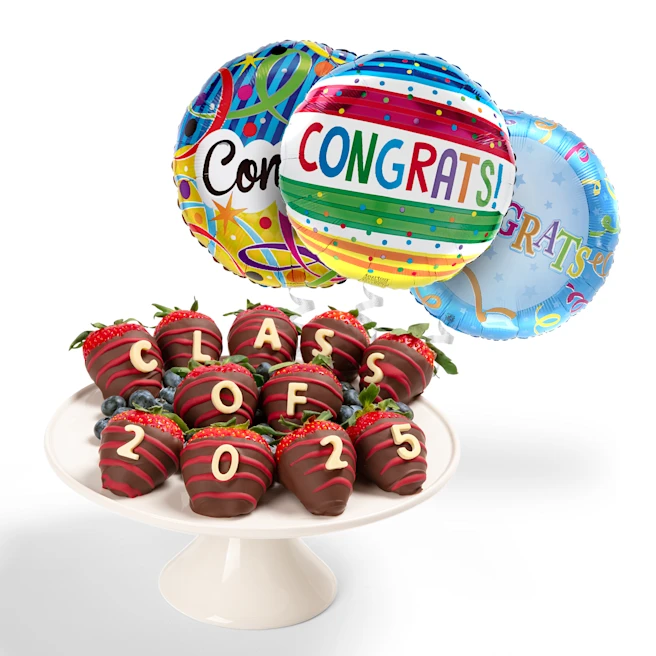 Class of 2025 Dessert Platter & Balloons Gift Set