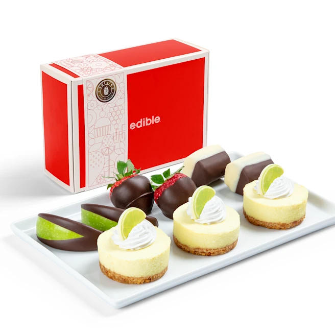 Key Lime Cheesecake & Chocolate Dipped Fruit Box