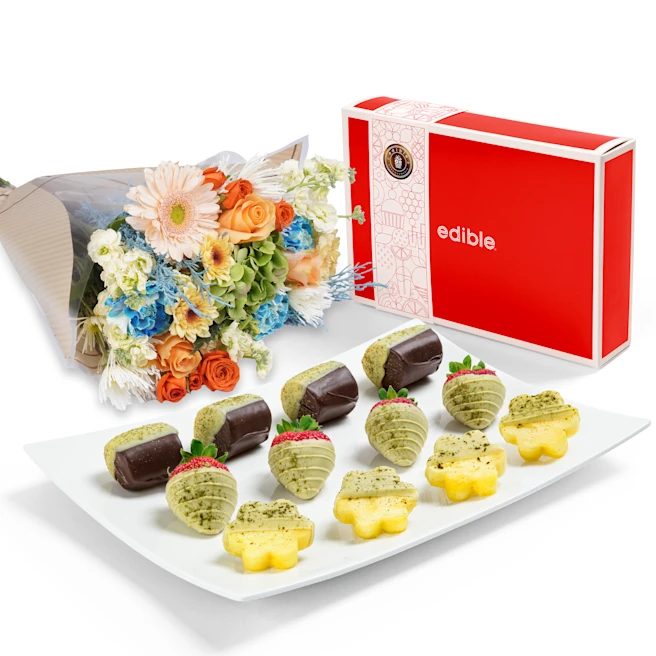 Matcha Fruit with Flowers