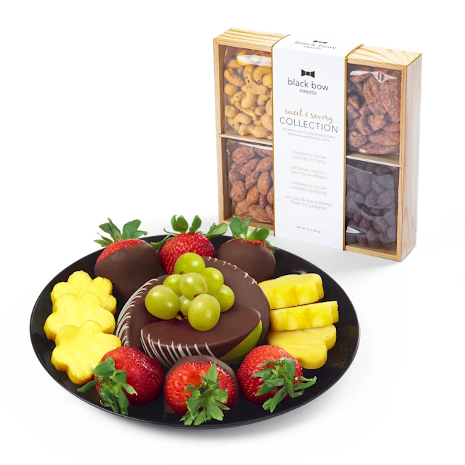 Mini Chocolate Dipped Indulgence Platter & Nuts Gift Set