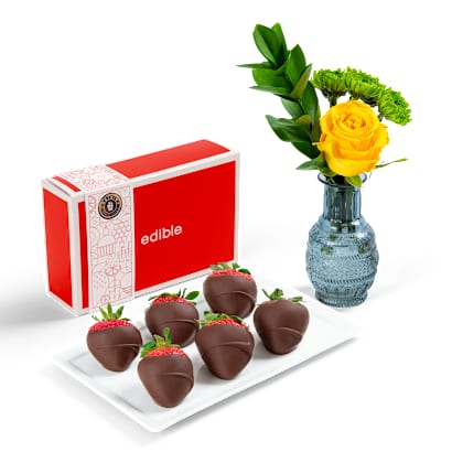 Mini Flower Bouquet & Fruit Box Bundle